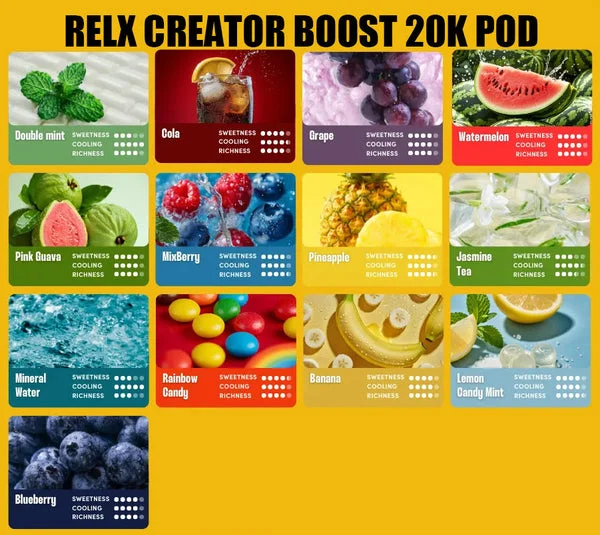RELX Creator 悅刻積木煙彈熱門口味推薦：台灣熱銷冰涼薄荷與熱帶水果口味對比表